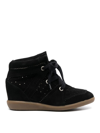 Isabel Marant Bobby Wedge Sneakers In Black