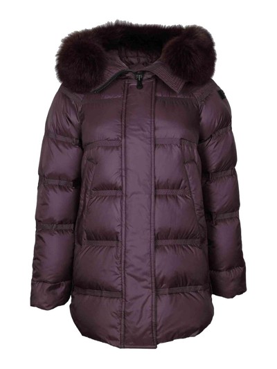 Peuterey Takan Down Jacket Mq 02 Fur Aubergine Color In Dark Purple