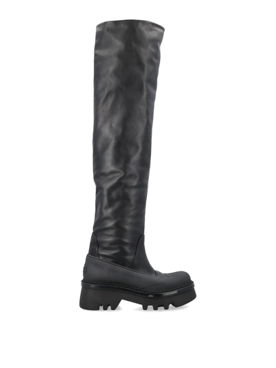 Chloé Raina Over-the-knee Leather Boots In Black