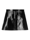 Courrèges Trapeze-silhouette Vinyl Miniskirt In Negro