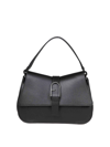 FURLA FLOW HANDBAG IN BLACK LEATHER