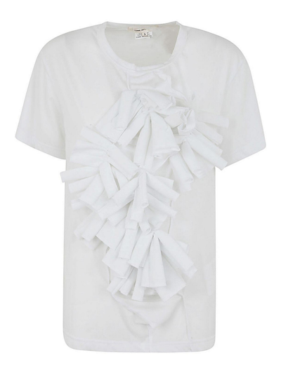Comme Des Garçons Short-sleeve Cotton-blend T-shirt In White