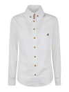 Vivienne Westwood Orb High-collar Cotton Shirt In White