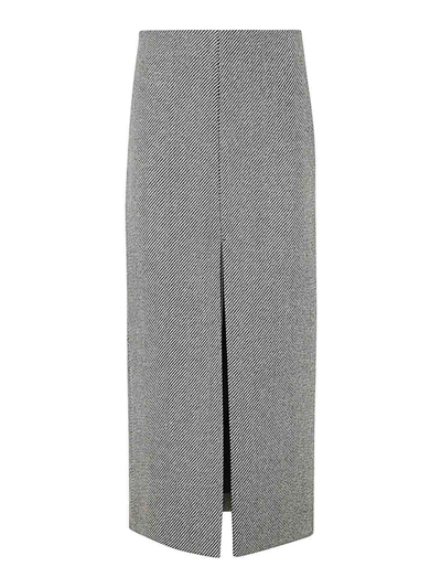 Patou Slit Zipped Pencil Skirt Clothing In Gray