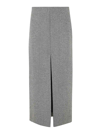 Patou Slit Zipped Pencil Skirt Clothing In Graphite