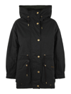 Barbour Funnel Neck Drawstring Long-sleeved Jacket In Green