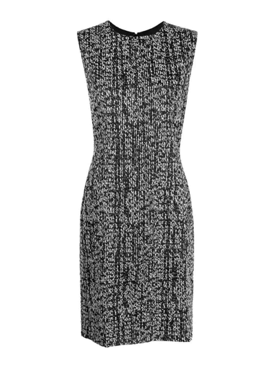 Lanvin Sleeveless Tweed Midi Dress In Black  