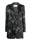 Dries Van Noten Floral Printed Long Sleeved Jacket In Negro
