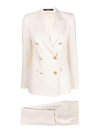 Tagliatore Double-breasted Tailored Suit In Blanco