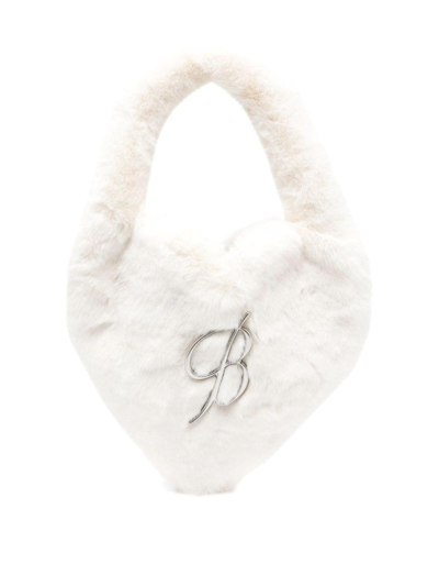 Blumarine Heart-shape Shoulder Bag In White