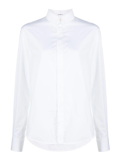 Wardrobe.nyc Womens White Classic Buttoned-cuffs Cotton-poplin Shirt