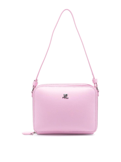 Courrèges Cloud Leather Handbag In Pink