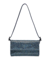 Benedetta Bruzziches Crystal-embellished Clutch Bag With Adjustable Strap In Blue