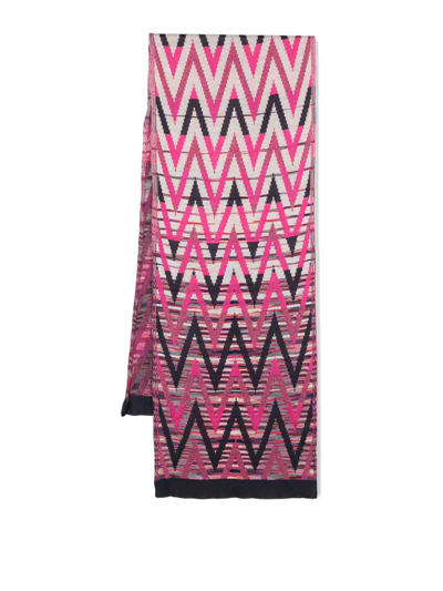 Missoni Viscose And Wool Blend Scarf In Pink