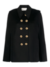 Tory Burch Long-sleeved Double-breasted Jacket In Black