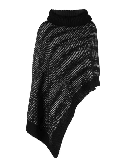 Missoni Wool Poncho In Black