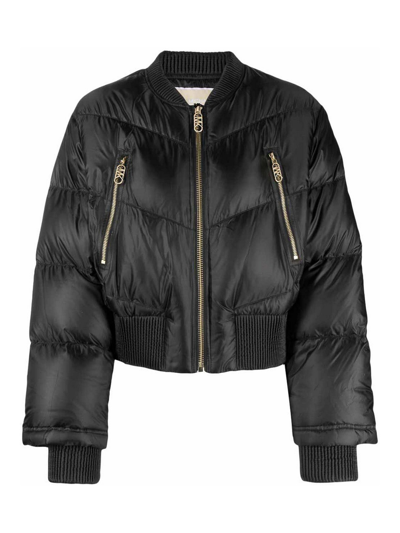 Michael Michael Kors Logo-patch Padded Jacket In Black