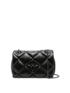 Emporio Armani Quilted Faux-leather Shoulder Bag In Black