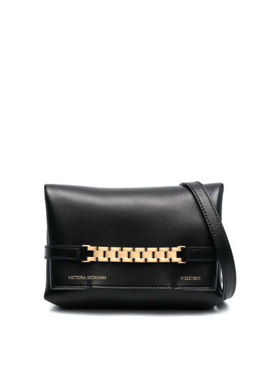Victoria Beckham Mini Chain Leather Pouch Bag In Black