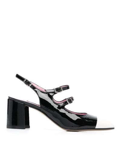 Carel Paris Patent Leather Papaya Slingback Mary Jane In Black