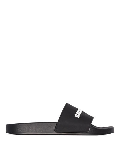 BALENCIAGA LOGO POOL SLIDERS
