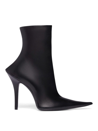 Balenciaga Witch Leather Boots In Black
