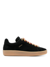 Lanvin Lite Curb Sneakers In Suede Color Black In Negro
