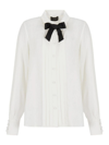 Emporio Armani Pintuck Bow Tie Button-down Shirt In White