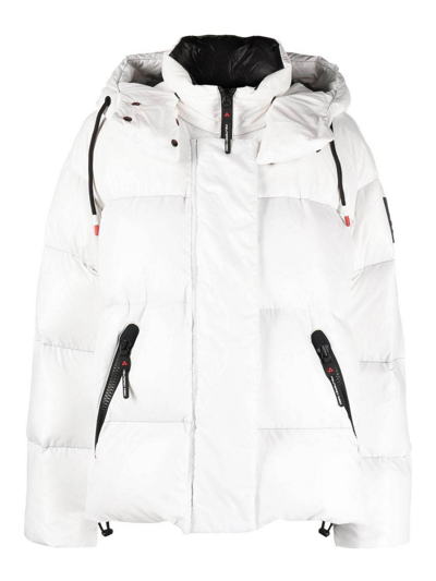 Peuterey Hooded Feather-down Padded Jacket In Blanco