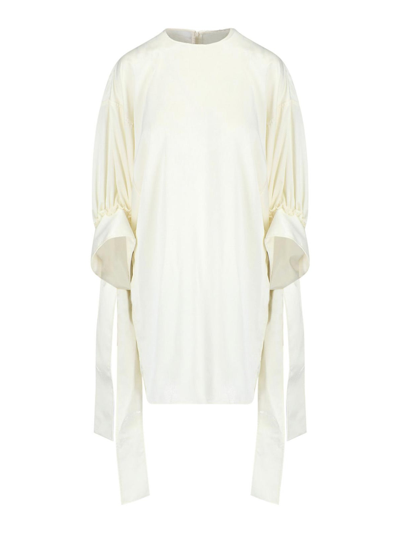 Jw Anderson Oversized Sleeve Dress In White
