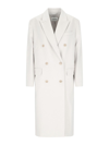 Calvin Klein Double-breasted Wool-blend Coat In White