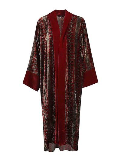Obidi Velvet Kimono In Red