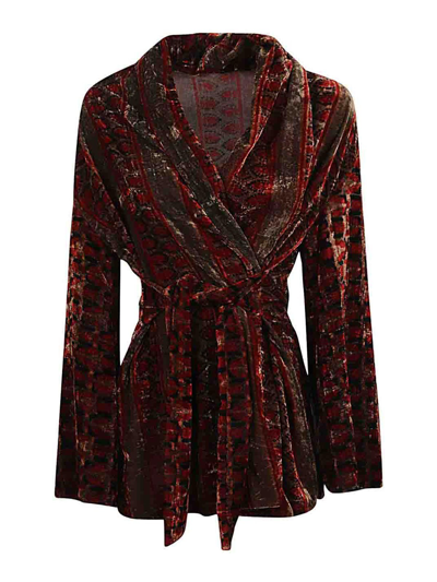 Obidi Velvet Cardigan In Red