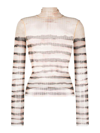 Jean Paul Gaultier Beige Knwls Edition Striped Turtleneck In Beige
