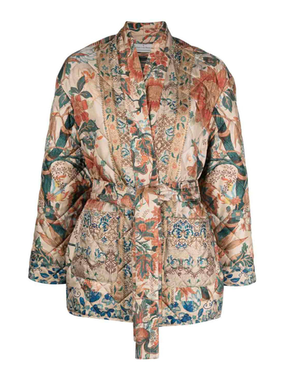 Pierre-louis Mascia Silk Blend Kimono Jacket In Beige