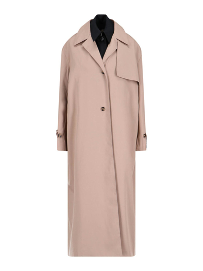 Rokh Long-sleeve Trench Coat In Beige