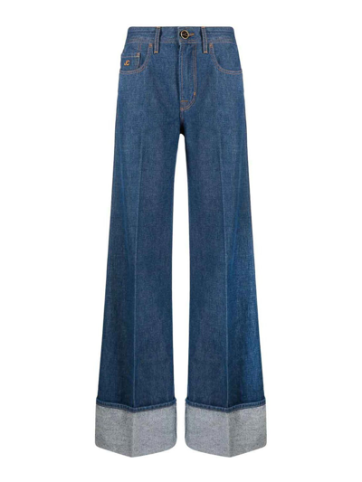 Jacob Cohen Jackie Wide Leg Denim Jeans In Blue