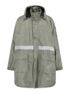 Rokh Multi-pocket Hooded Parka Coat In Green