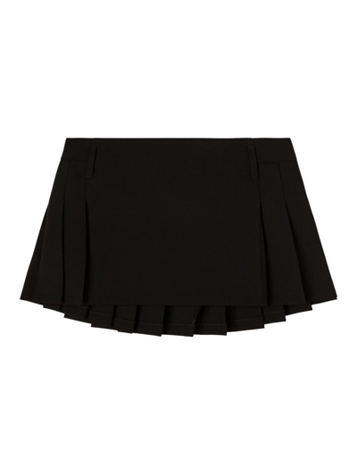 Ambush Pleated Virgin-wool Miniskirt In Black