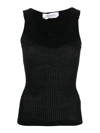 Blumarine Ribbed Top In Black