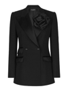 Dolce & Gabbana Classic Double-breasted Wool Jacket For Women In Black