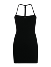 Courrèges Ribbed-knit Mini Dress In Black