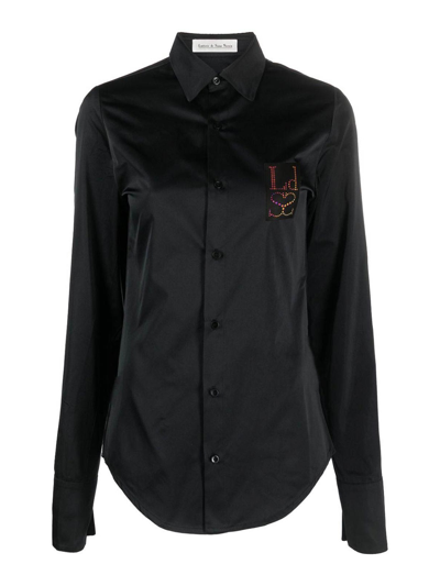 Ludovic De Saint Sernin Logo-detailed Cotton Shirt In Black