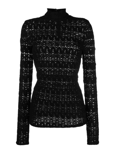 Missoni Viscose Turtleneck Sweater In Black