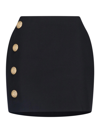 Balmain Lion Embossed-button Miniskirt In Black