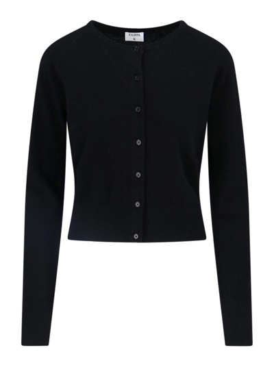 Filippa K Round-neck Cashmere Cardigan In Negro