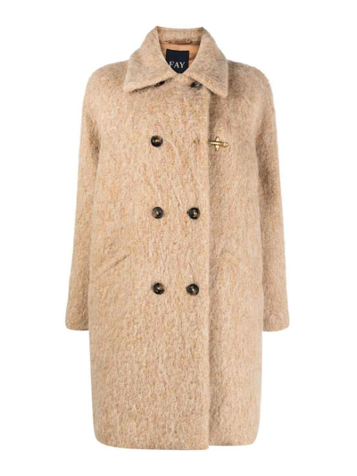 FAY DOUBLE-BREASTED WOOL BLEND COAT
