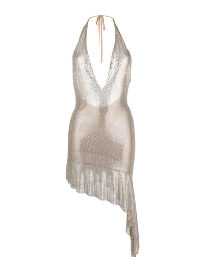 Giuseppe Di Morabito V-neck Crystal-embellished Dress In Silver