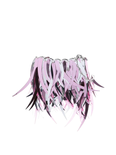 Rabanne Nano Sequin Effect Shoulder Bag In Pink
