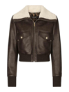 Dolce & Gabbana Brown Faded Faux-leather Jacket In Brown